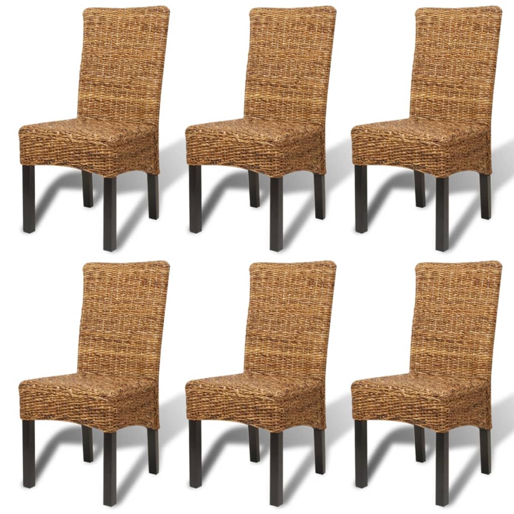 vidaXL Krzesła stołowe, 6 szt., abaka i lite drewno mango