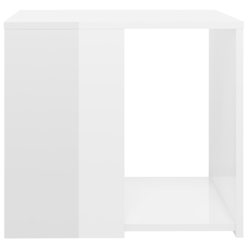 vidaXL Stolik na wysoki połysk, biały, 50x50x45 cm, płyta wiórowa