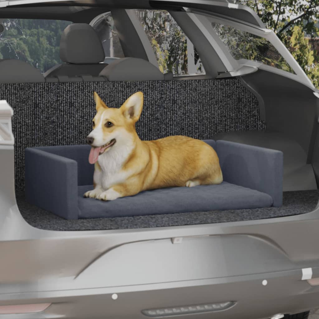 vidaXL Siedzisko samochodowe dla psa, szare, 70x45 cm, o wyglądzie lnu