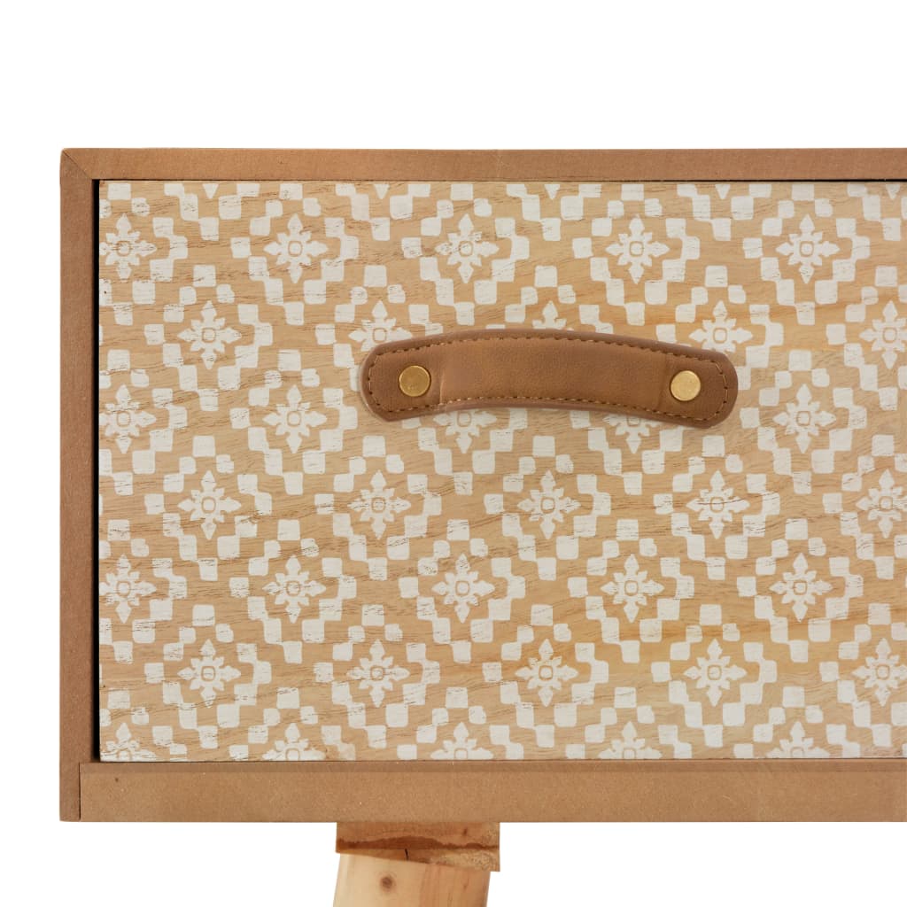 vidaXL Stolik konsola z 4 szufladami, 110x30x75 cm, drewno sosnowe