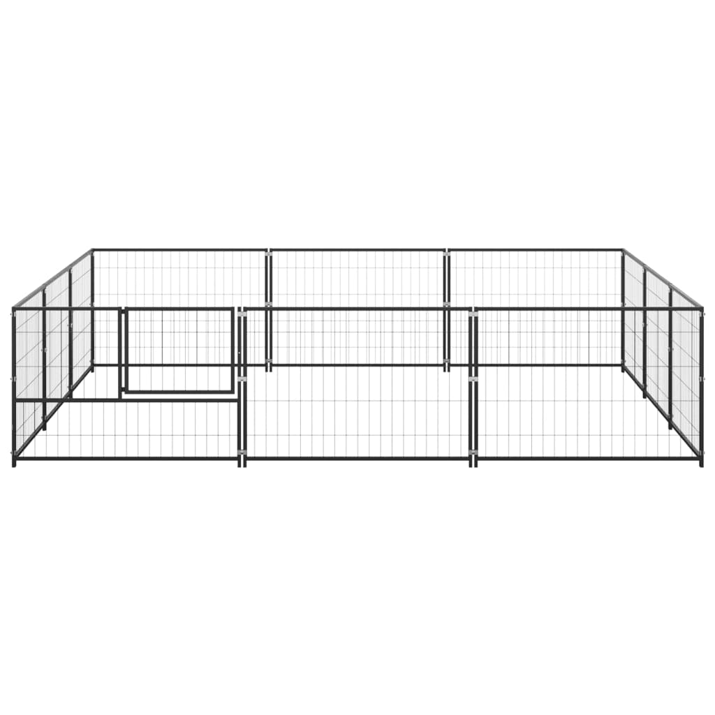 vidaXL Kojec dla psa, czarny, 9 m², stalowy