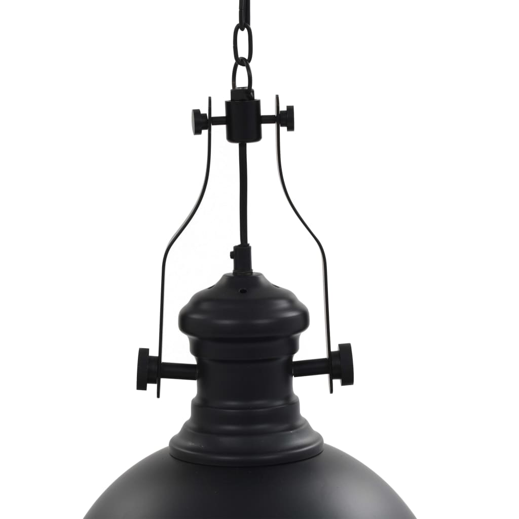 vidaXL Lampa sufitowa, czarna, okrągła, E27