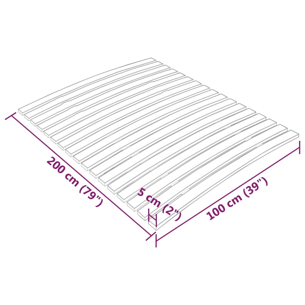 vidaXL Stelaż do łóżka z 17 listwami, 100x200 cm