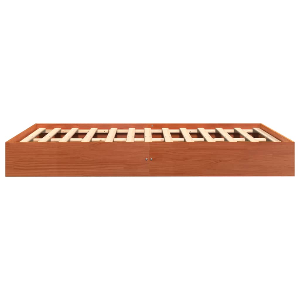 vidaXL Rama łóżka, woskowy brąz, 120x190 cm, lite drewno sosnowe