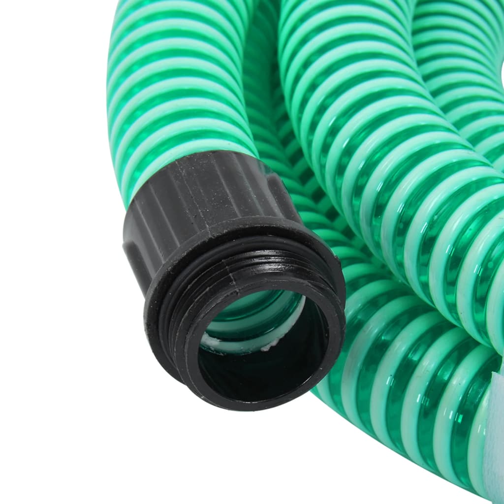 vidaXL Wąż ssący z mosiężnymi złączami, zielony, 1,1" 15 m, PVC