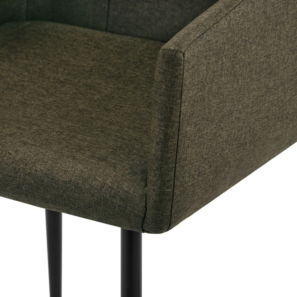 vidaXL Krzesła jadalniane z podłokietnikami, 2 szt., brązowe, tkanina
