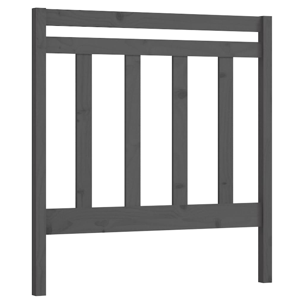 vidaXL Wezgłowie łóżka, szare, 81x4x100 cm, lite drewno sosnowe