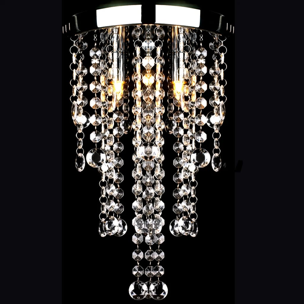 vidaXL Lampa sufitowa z kryształami, biała, metalowa