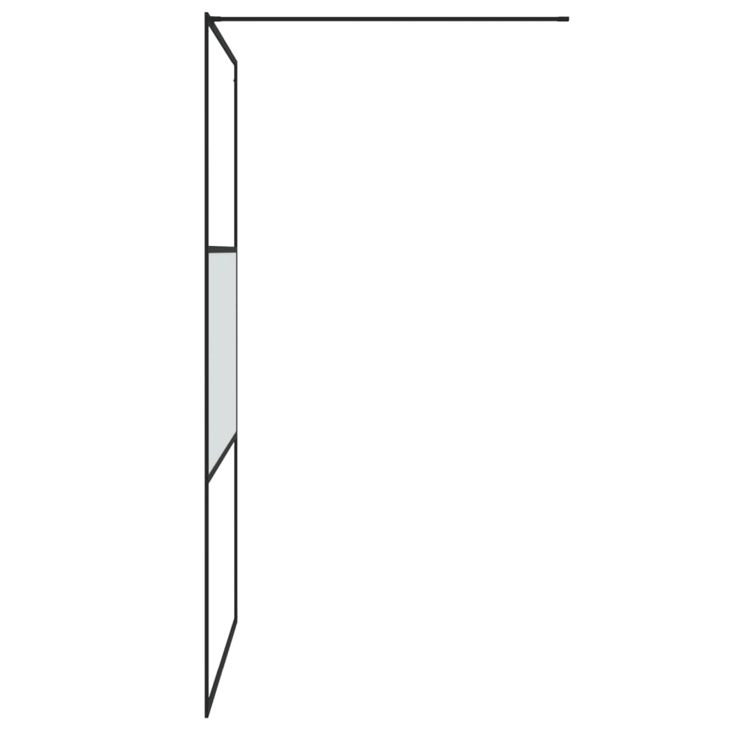 vidaXL Ścianka prysznicowa, czarna, 115x195 cm, półmrożone szkło ESG
