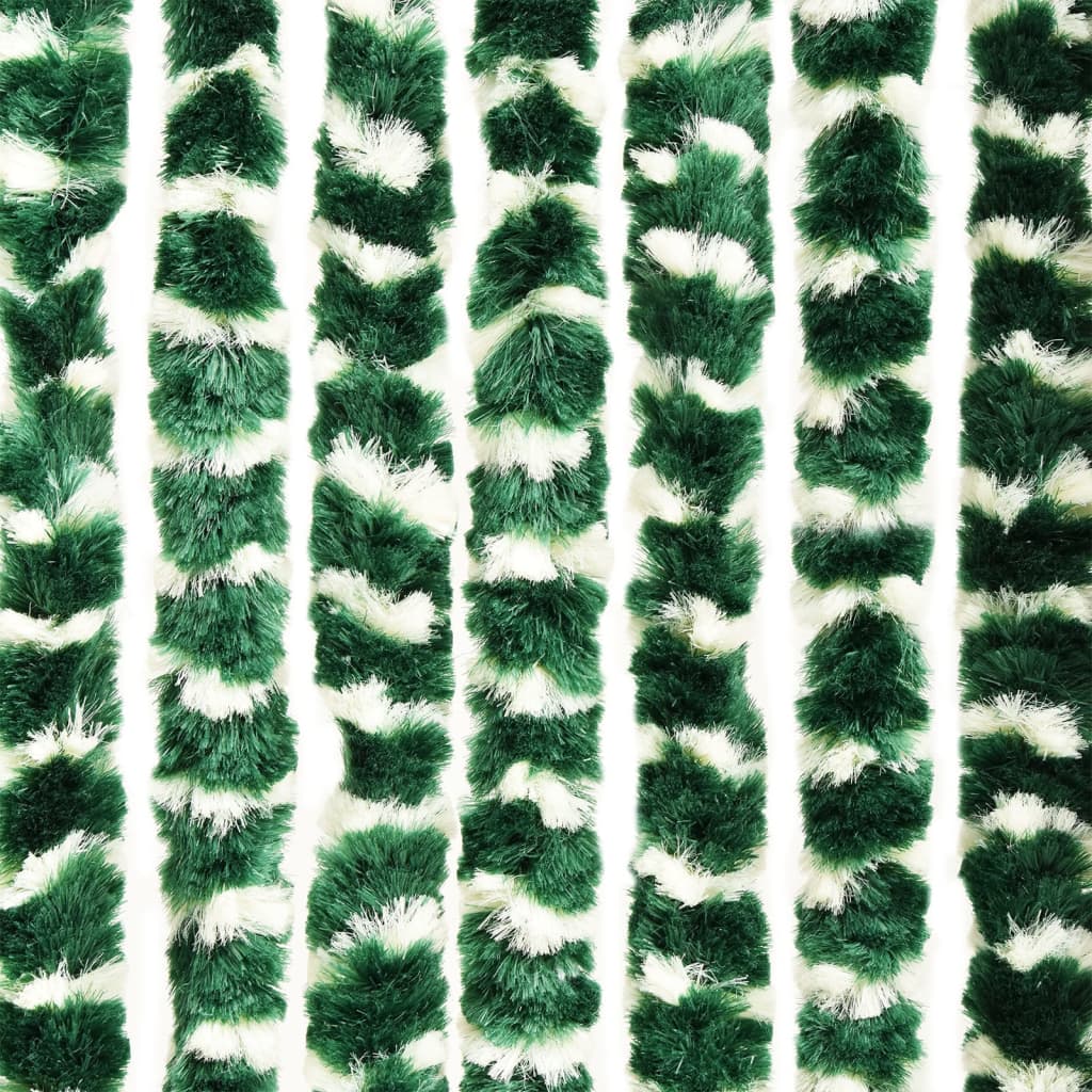 vidaXL Zasłona przeciwko owadom, zielono-biała, 90x200 cm, szenil
