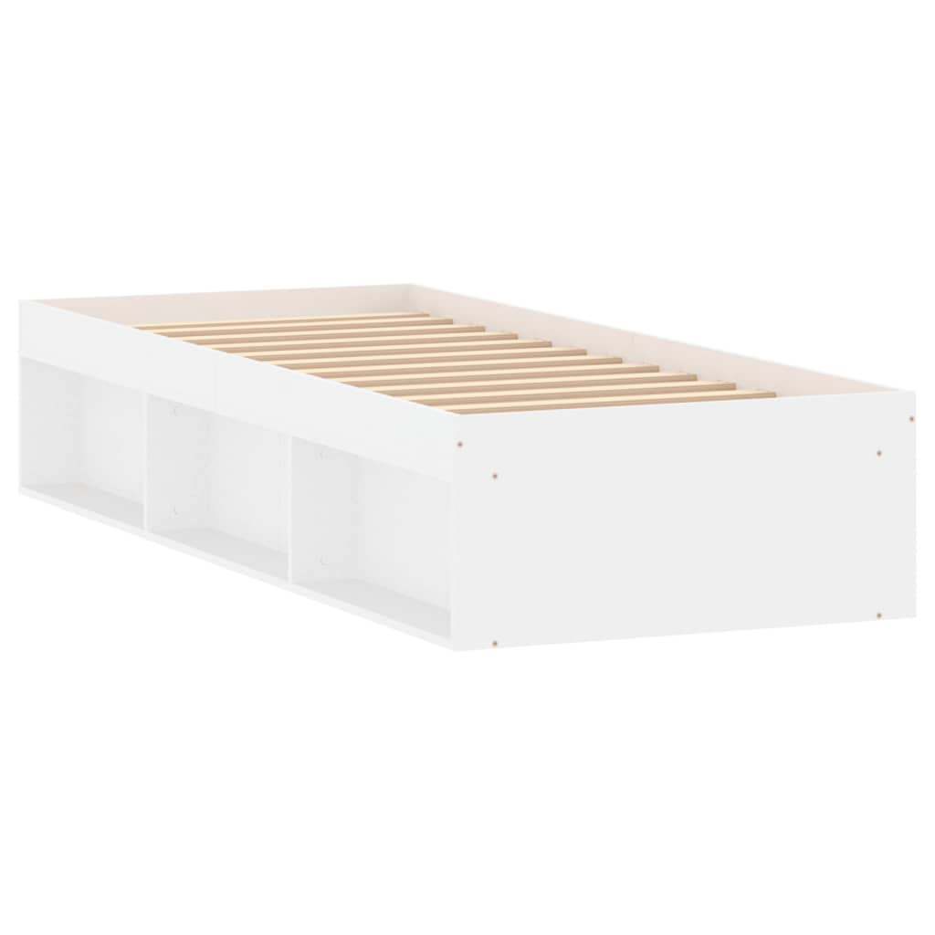vidaXL Rama łóżka, biała, 75x190 cm, mała pojedyncza