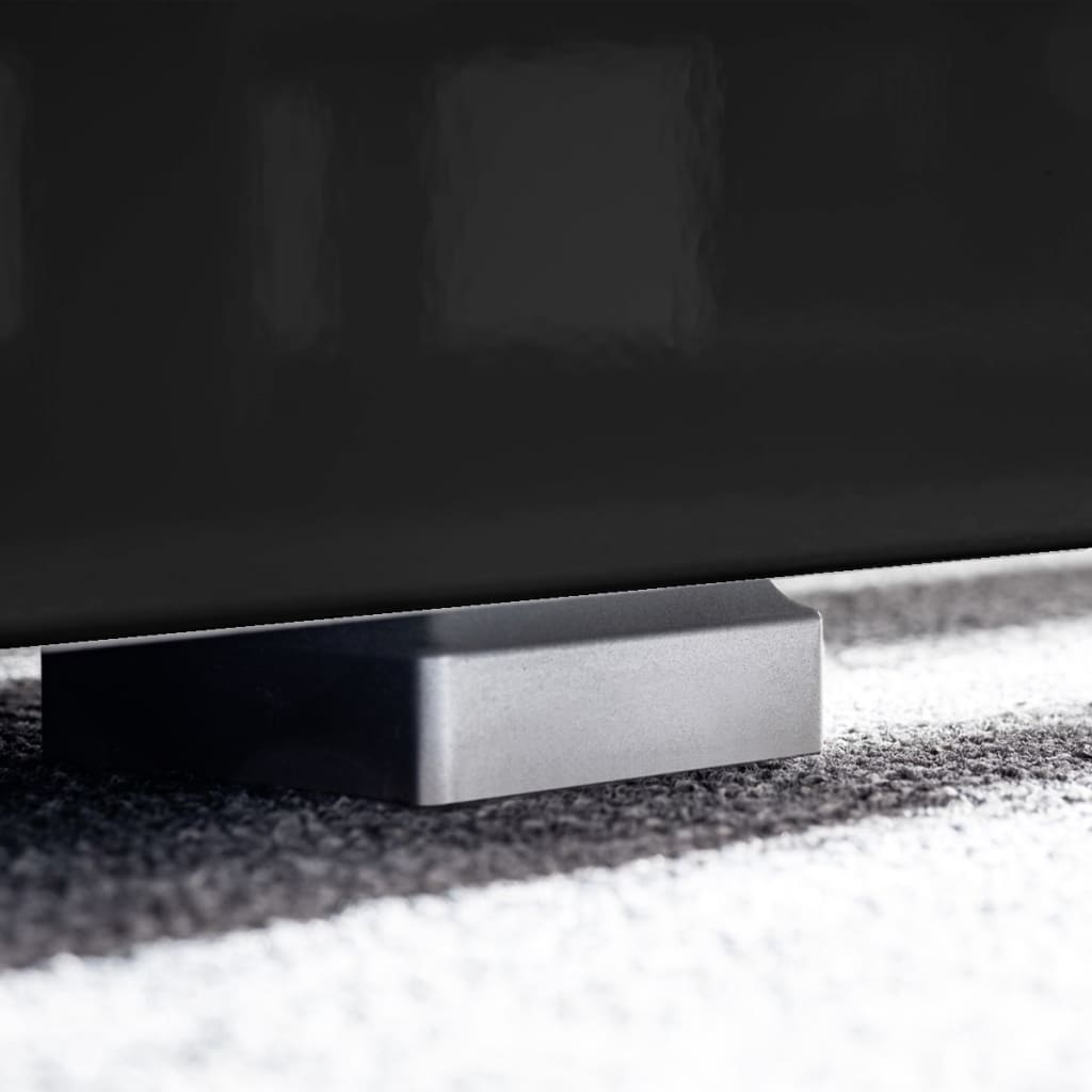 vidaXL Meblościanka z LED pod TV, 5 elementów, czarna na wysoki połysk