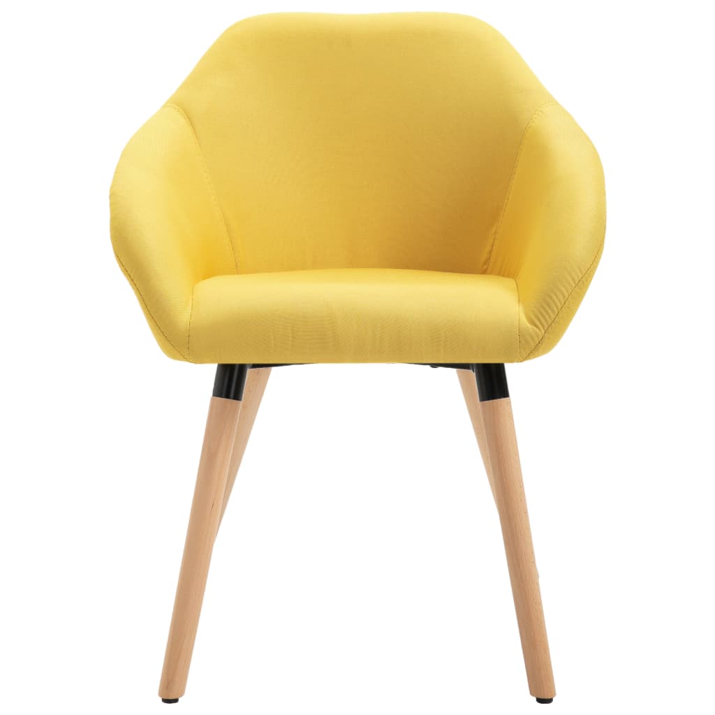 vidaXL Obrotowe krzesła stołowe, 4 szt., żółte, obite tkaniną