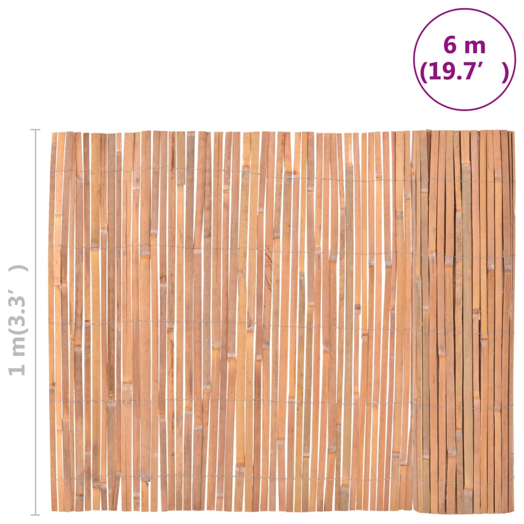 vidaXL Mata ogrodzeniowa z bambusa, 100 x 600 cm
