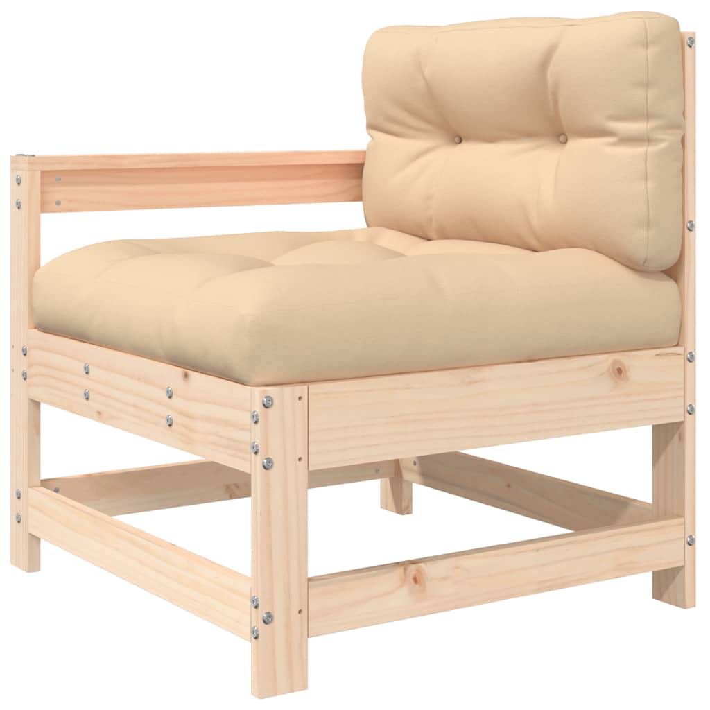 vidaXL Fotel ogrodowy z poduszkami, lite drewno sosnowe