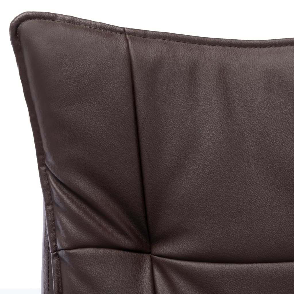 vidaXL Krzesło biurowe z masażem, brązowe, obite sztuczną skórą