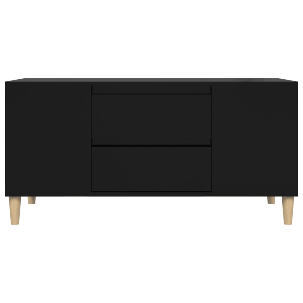 vidaXL Szafka pod TV, czarna, 102x44,5x50 cm, materiał drewnopochodny