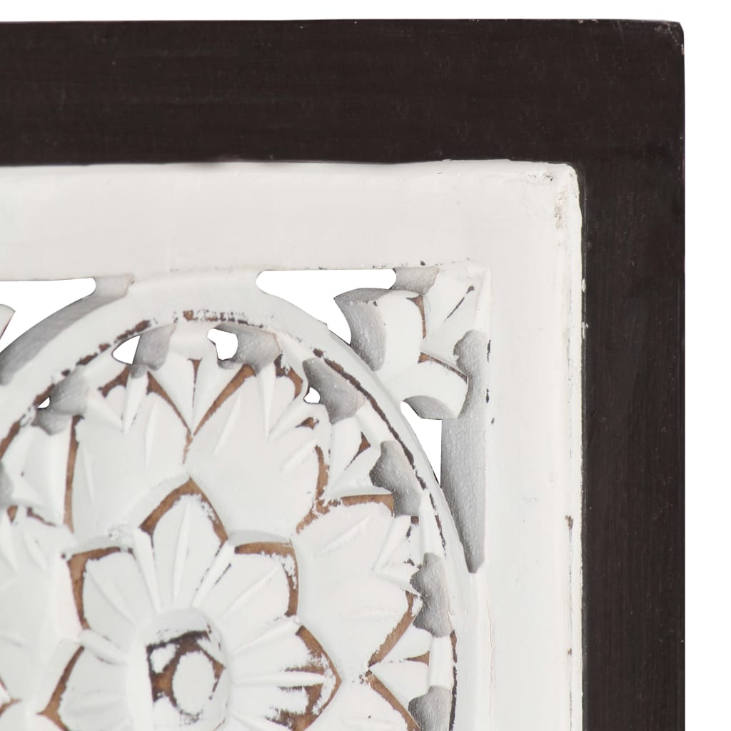 vidaXL Ręcznie rzeźbiony panel ścienny, MDF, 40x40x1,5 cm, brąz i biel