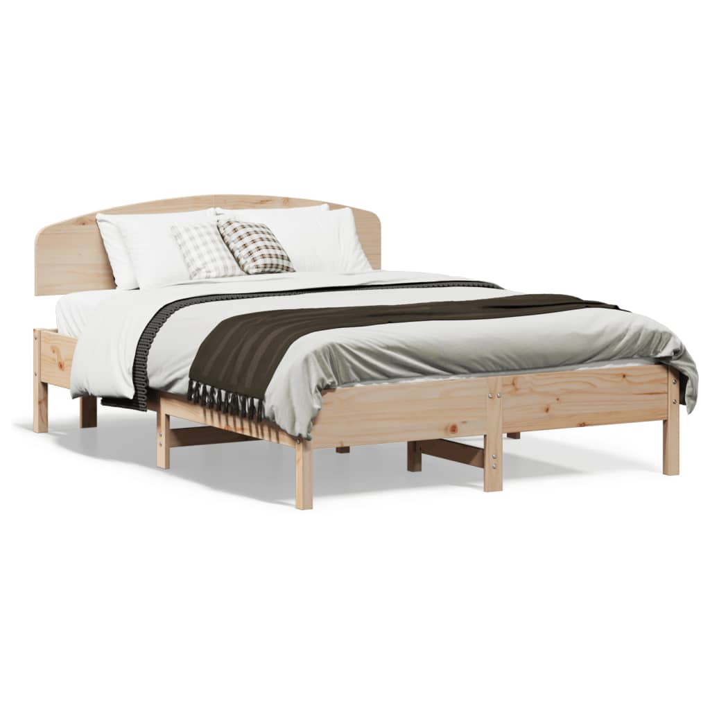 vidaXL Rama łóżka z wezgłowiem, 120x190 cm, lite drewno sosnowe