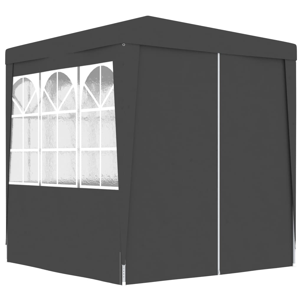 vidaXL Namiot imprezowy ze ściankami, 2x2 m, antracyt, 90 g/m²