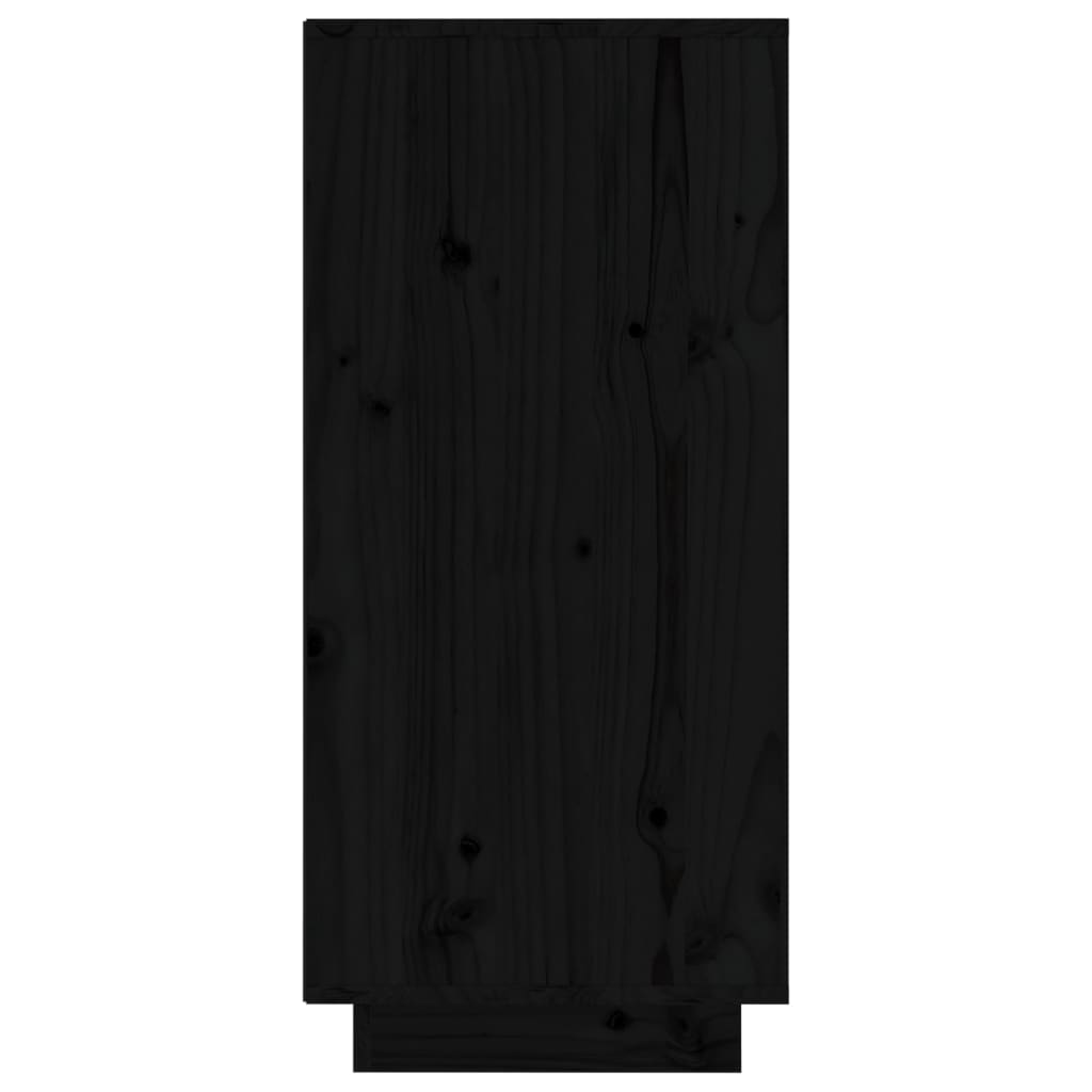 vidaXL Szafka, czarna, 60 x 34 x 75 cm, lite drewno sosnowe