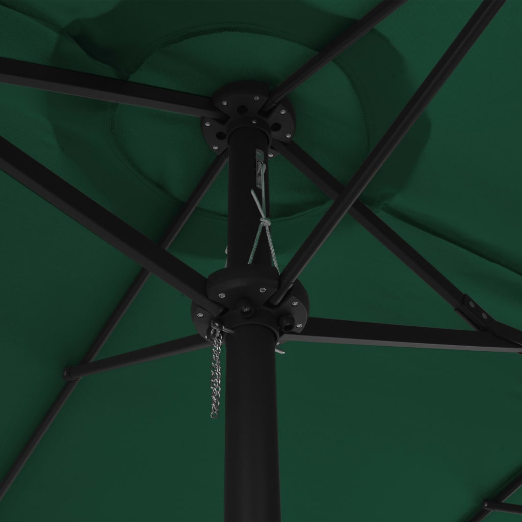 vidaXL Parasol ogrodowy na słupku aluminiowym, 460 x 270 cm, zielony