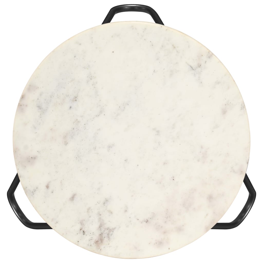 vidaXL Stolik kawowy, biały, 40x40x40 cm, kamień o teksturze marmuru
