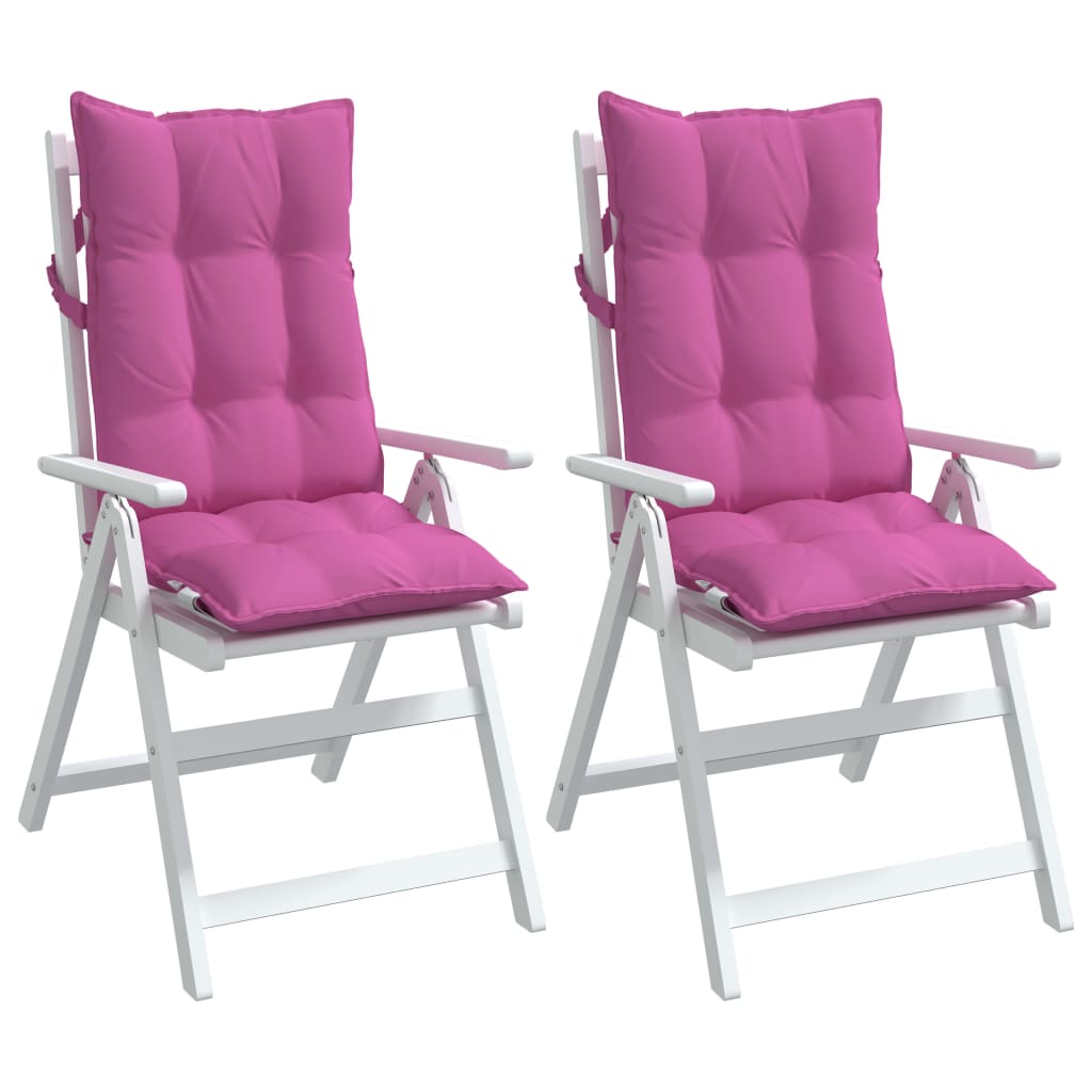 vidaXL Poduszki na krzesła z wysokim oparciem, 2 szt., różowe, tkanina