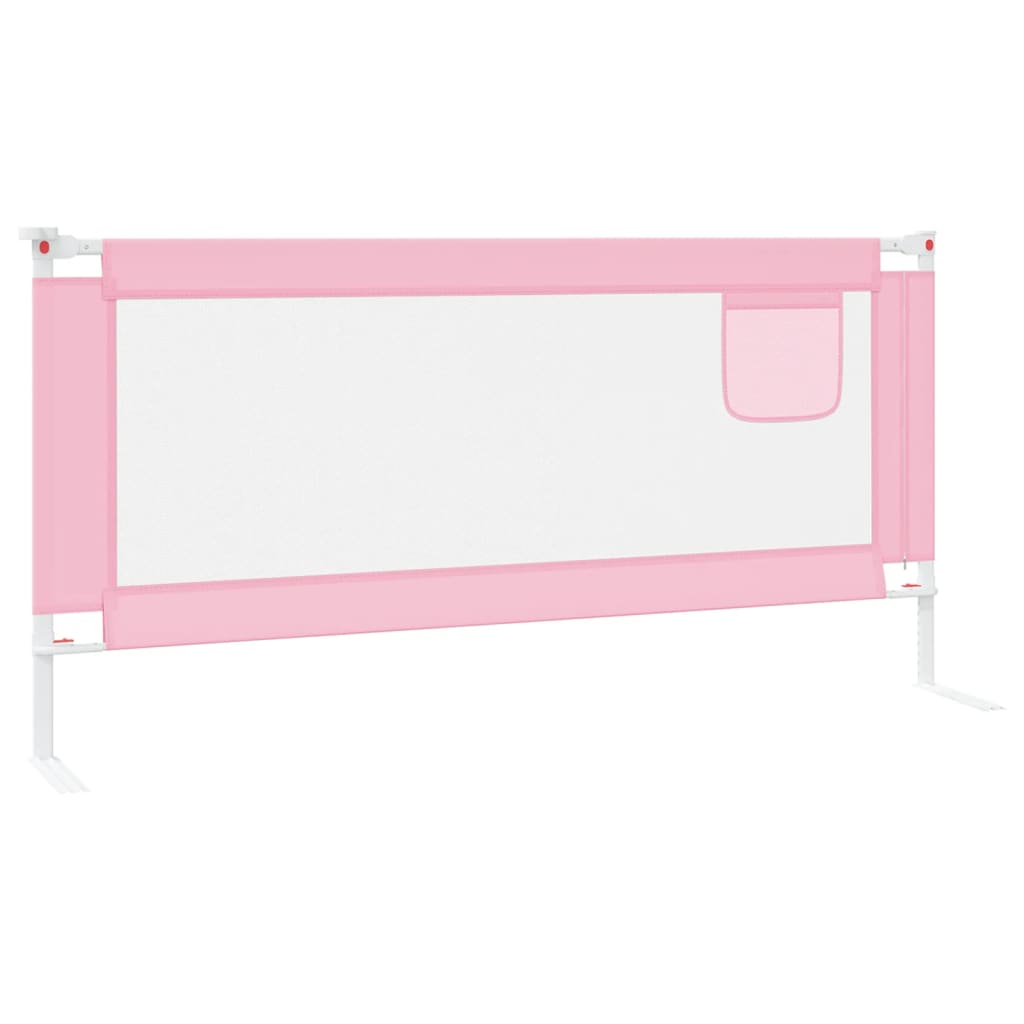 vidaXL Barierka do łóżeczka dziecięcego, różowa, 190x25 cm, tkanina