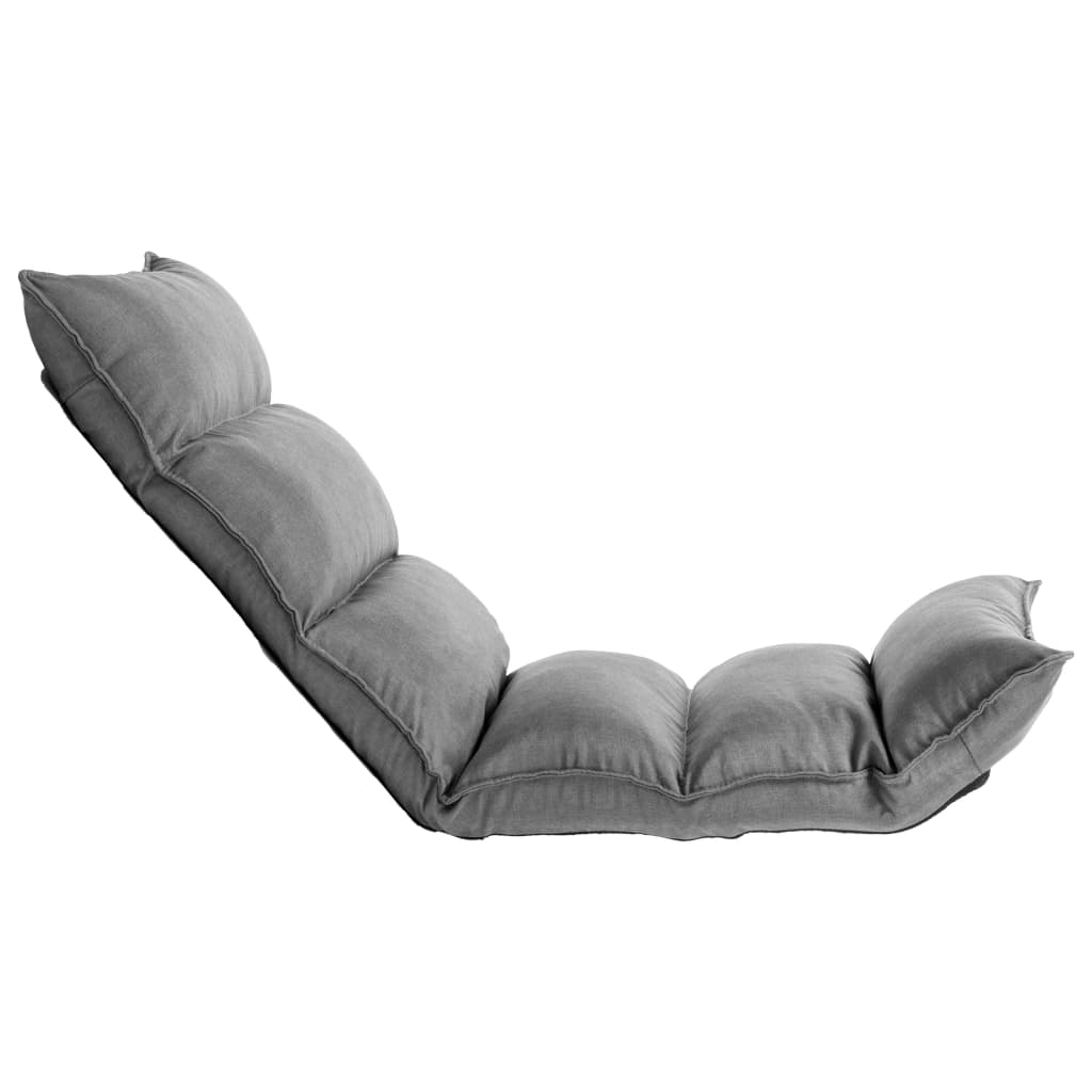 vidaXL Składane krzesło podłogowe, jasnoszare, tkanina