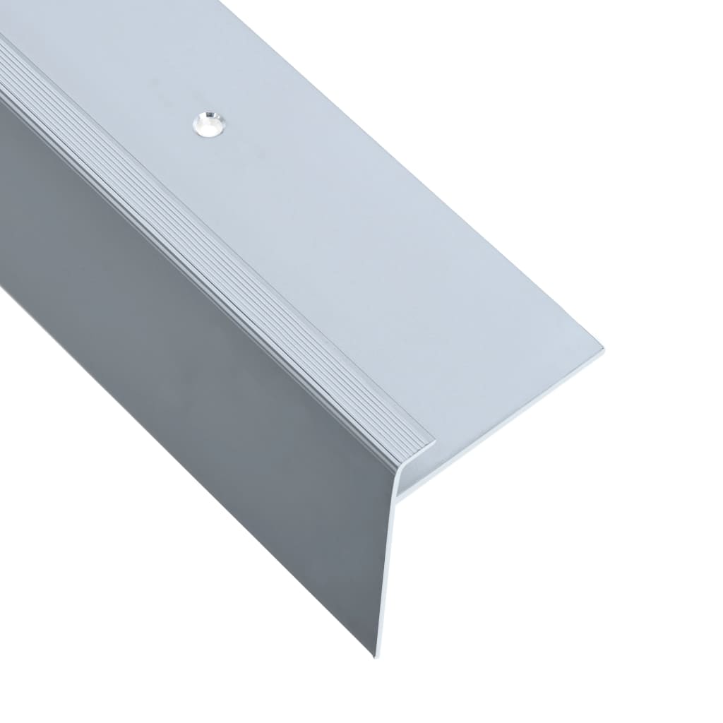 vidaXL Profile schodowe, kształt F, 15 szt., aluminium, 90 cm, srebrne