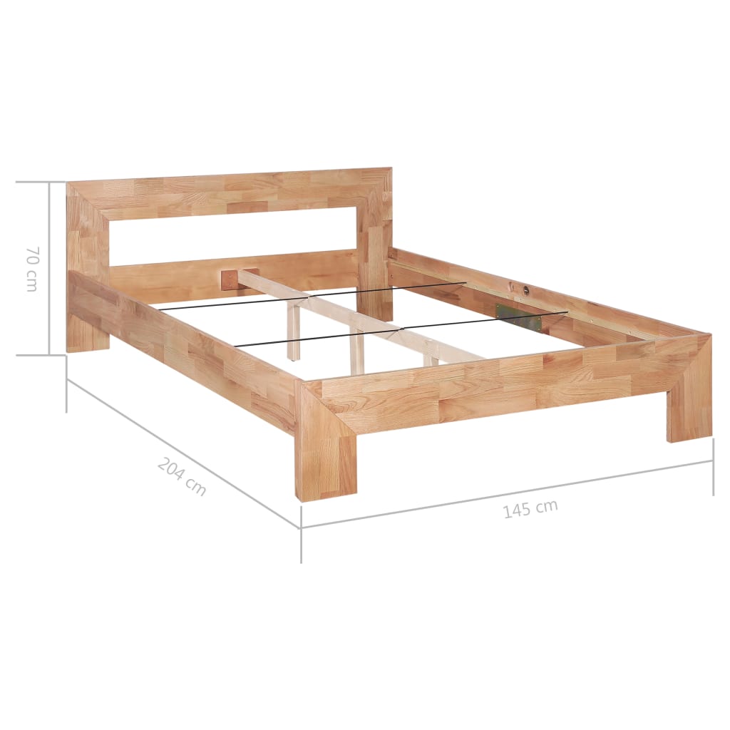 vidaXL Rama łóżka z litego drewna dębowego, 140 x 200 cm