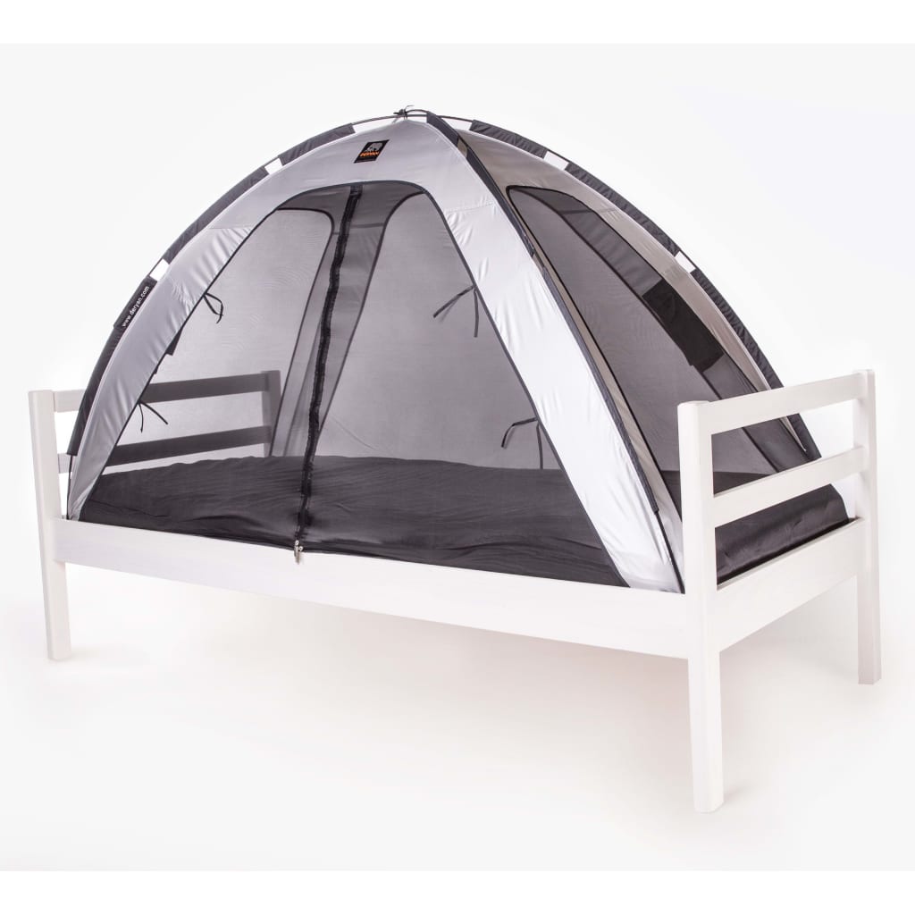 DERYAN Namiot z moskitierą na łóżko, 200x90x110 cm, srebrny