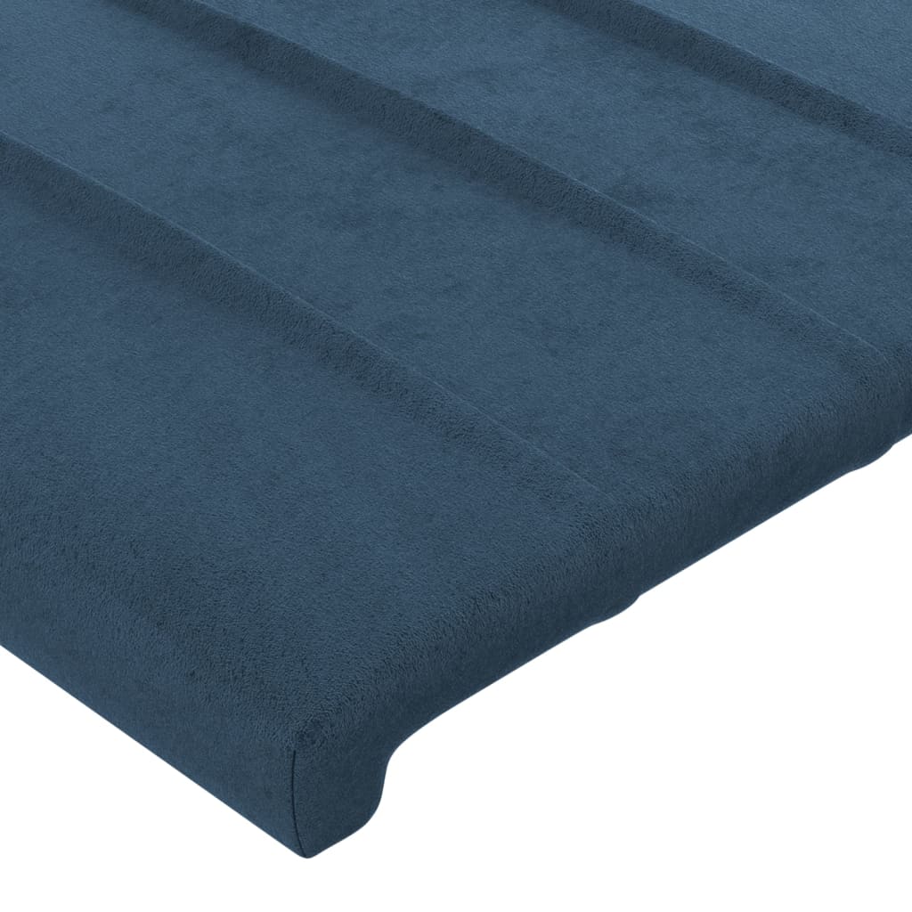 vidaXL Zagłówek do łóżka z LED, ciemnoniebieski 80x5x78/88 cm, aksamit