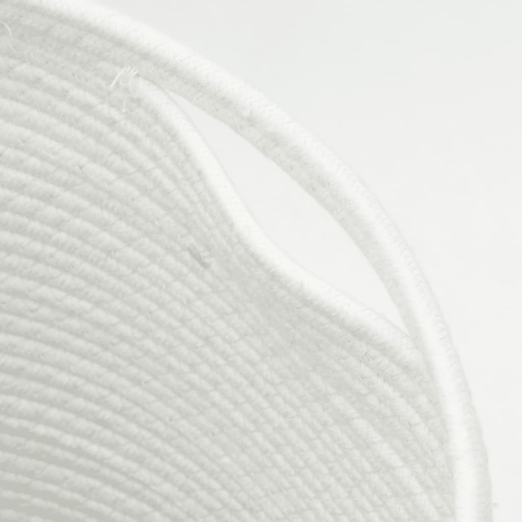 vidaXL Kosz z pokrywą, brązowo-biały, Ø37x50 cm, bawełna