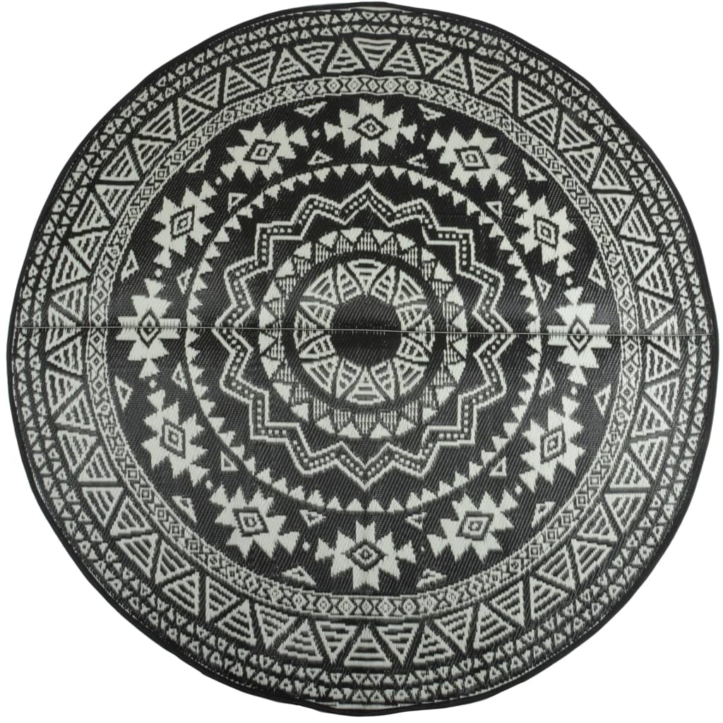 Esschert Design Dywan zewnętrzny, 180 cm, czarno-biały, OC18