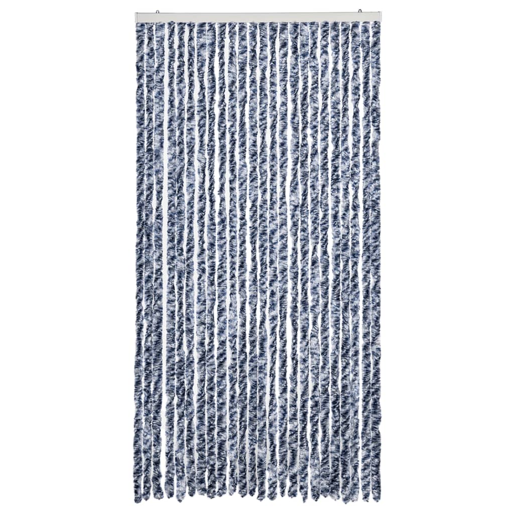 vidaXL Zasłona przeciwko owadom, niebiesko-biała, 100x200 cm, szenil