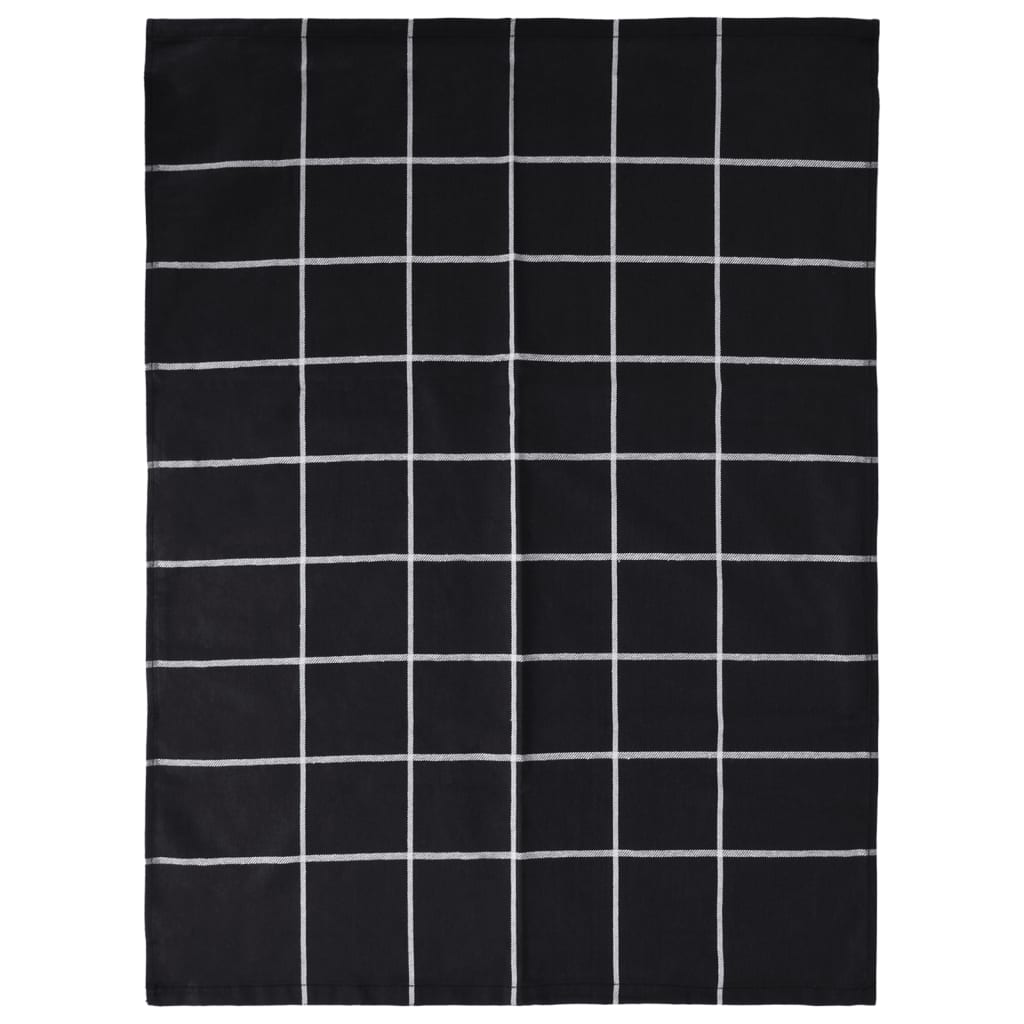 vidaXL Zestaw 12 ręczników, czarny, bawełna