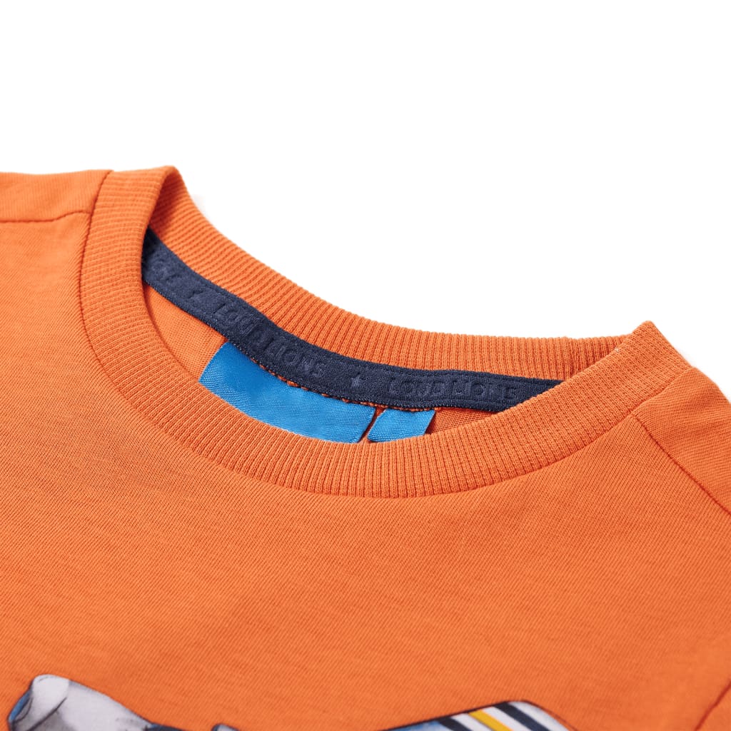 Koszulka dziecięca z długimi rękawami, ciemny pomarańcz, 92