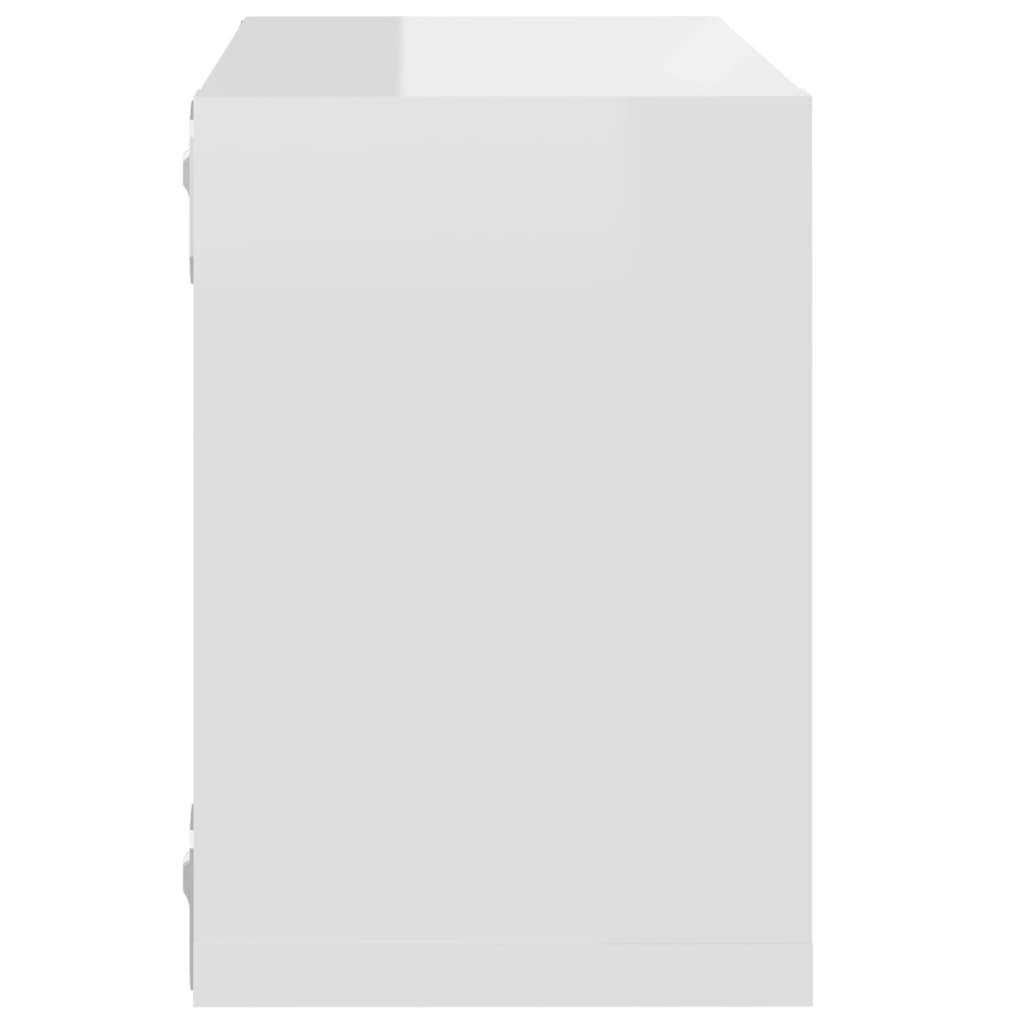 vidaXL Półki ścienne kostki, 4 szt., białe z połyskiem, 22x15x22 cm