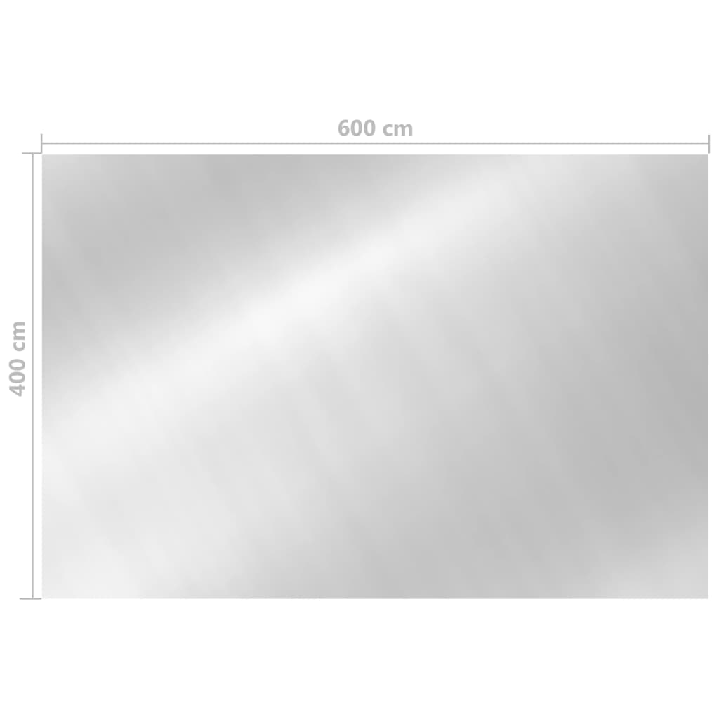 vidaXL Prostokątna folia na basen, 600x400 cm, PE, srebrna