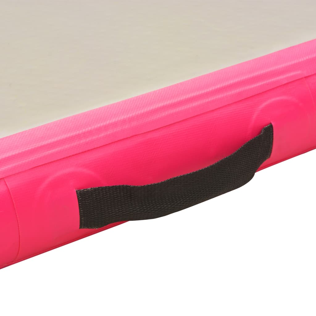 vidaXL Mata gimnastyczna z pompką, 300x100x10 cm, PVC, różowa
