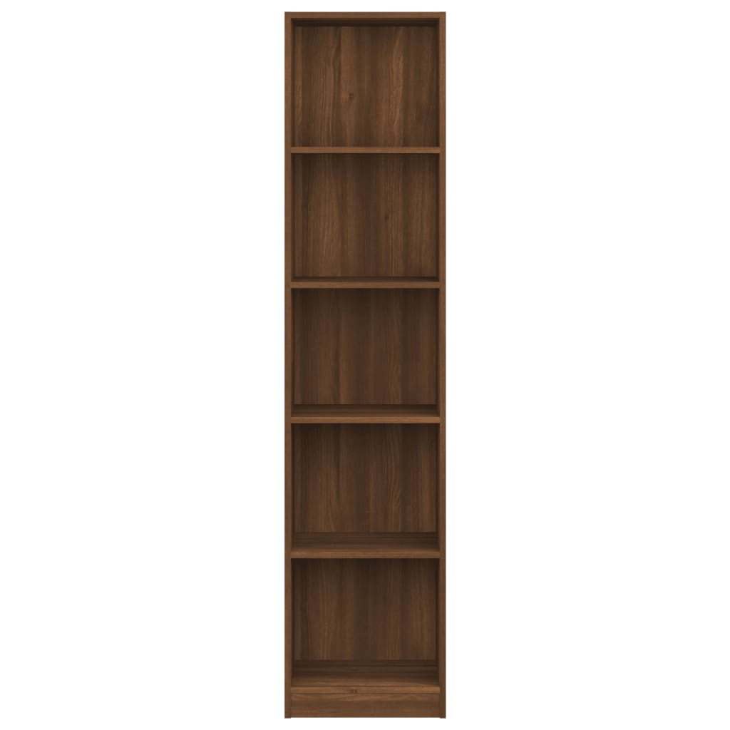 vidaXL Regał na książki z 5 półkami, brązowy dąb, 40x24x175 cm