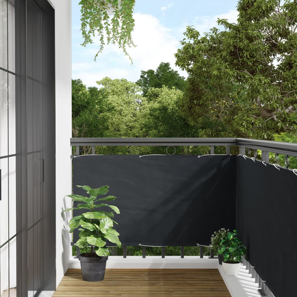 vidaXL Parawan balkonowy, antracytowy, 75x500 cm, tkanina Oxford