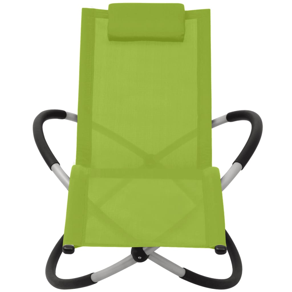vidaXL Leżak z geometryczną ramą, stalowy, zielony