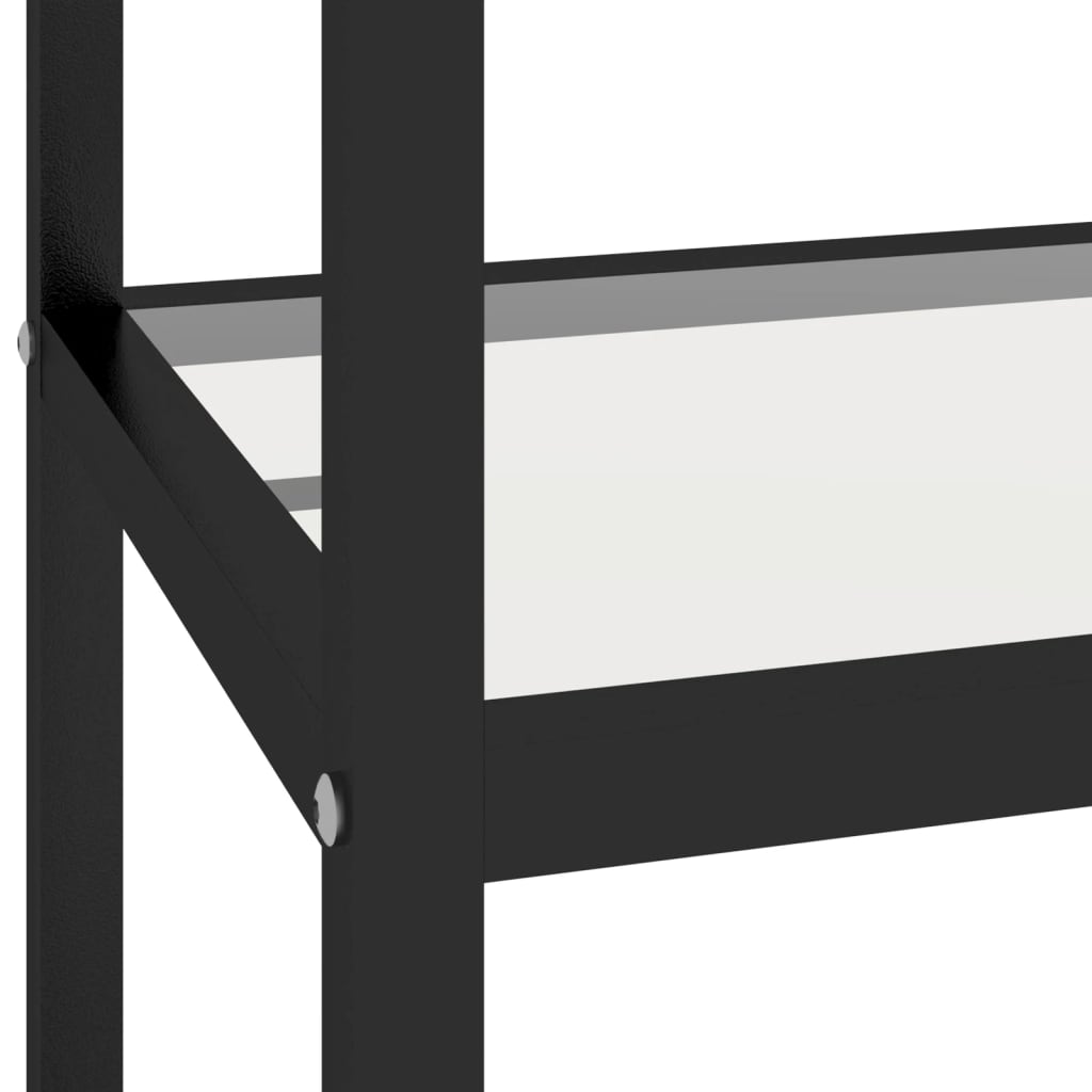 vidaXL Półka, biały marmur/przezroczysta 100x36x168 cm szkło hartowane