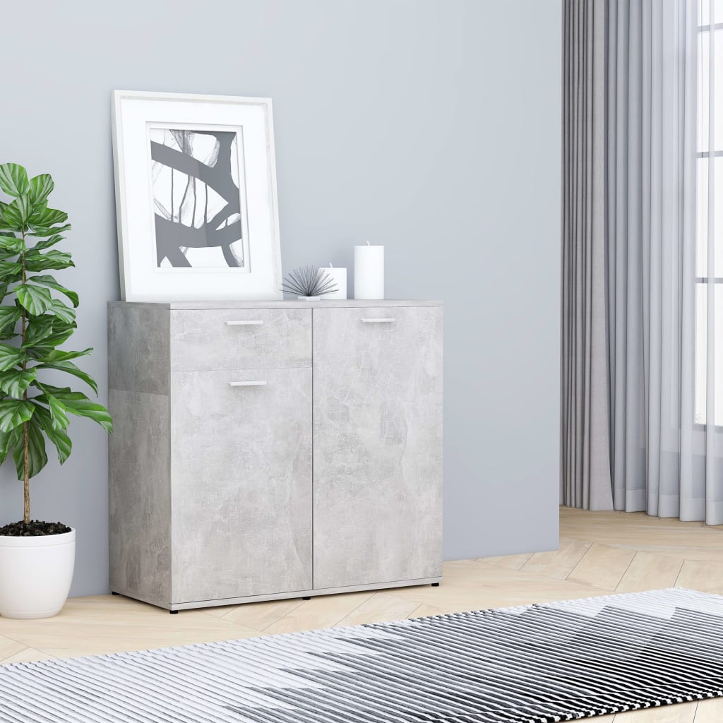 vidaXL Szafka, szarość betonu, 80x36x75 cm, materiał drewnopochodny