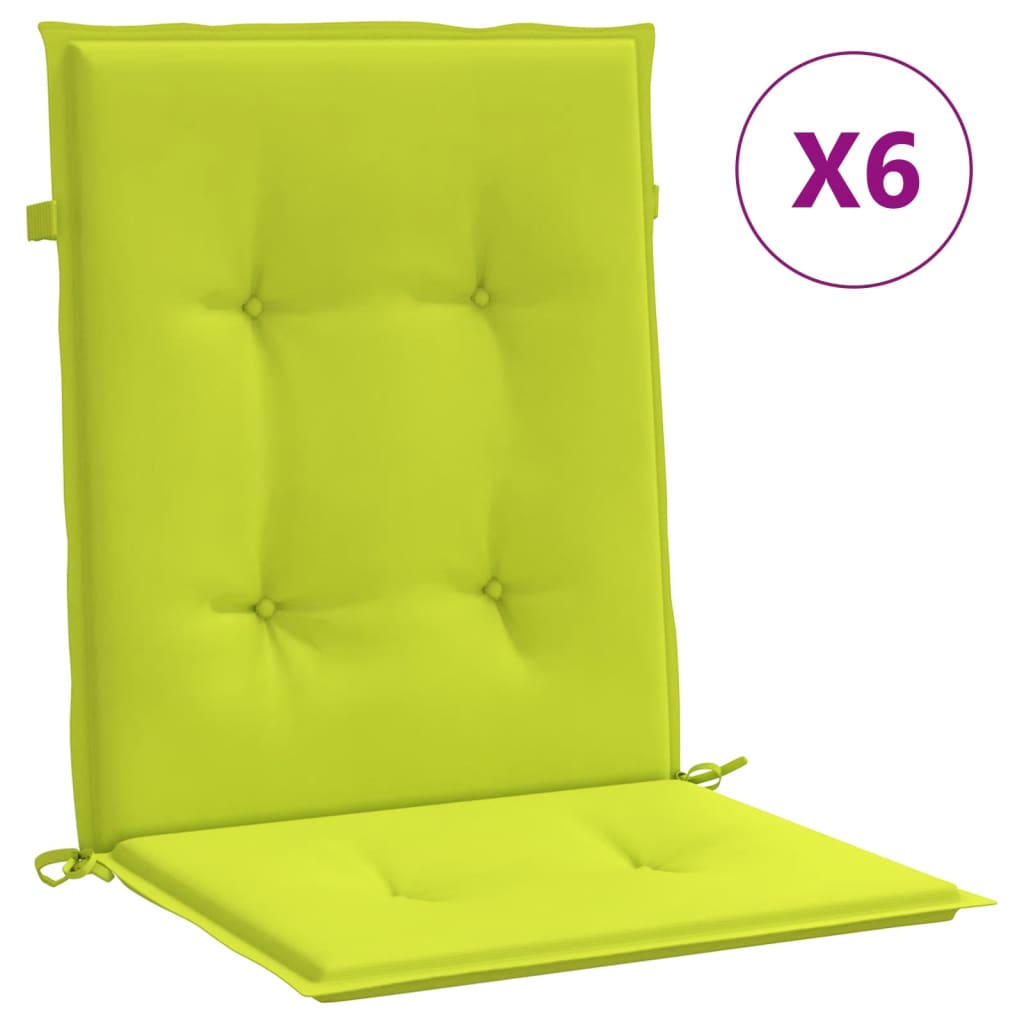 vidaXL Poduszki na krzesła ogrodowe, 6 szt., jasnozielone, 100x50x3 cm