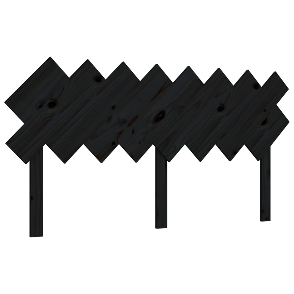 vidaXL Wezgłowie łóżka, czarne, 159,5x3x80,5 cm, lite drewno sosnowe