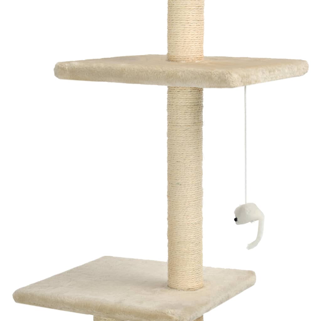 vidaXL Drapak dla kota z sizalowymi słupkami, 260 cm, beżowy
